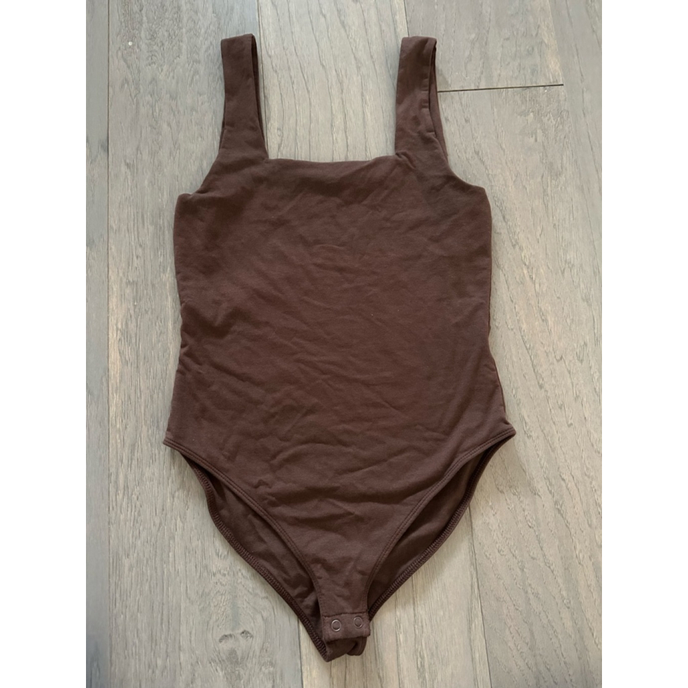 Old Navy Brown Square Neck Bodysuit Women XS